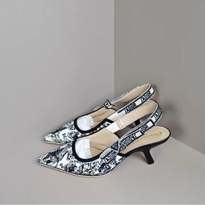 Authentic Dior Black and White Patterned Heels